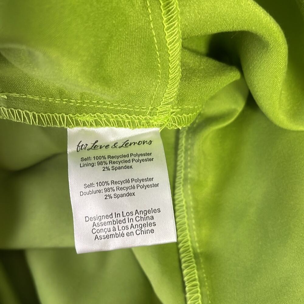 FOR LOVE & LEMONS Virginia Pleated Cutout Satin Green Maxi Dress Sz XS - Picture 14 of 14